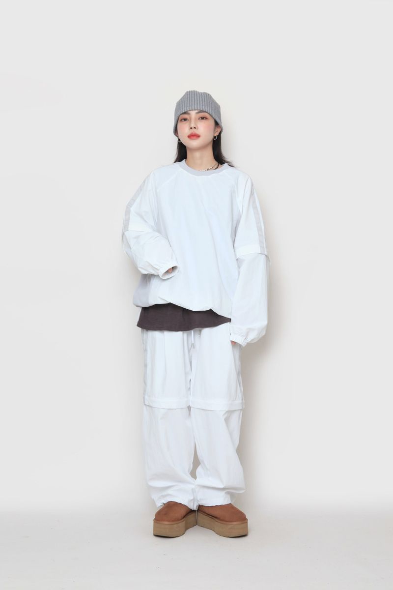 two-way nylon sweatshirt