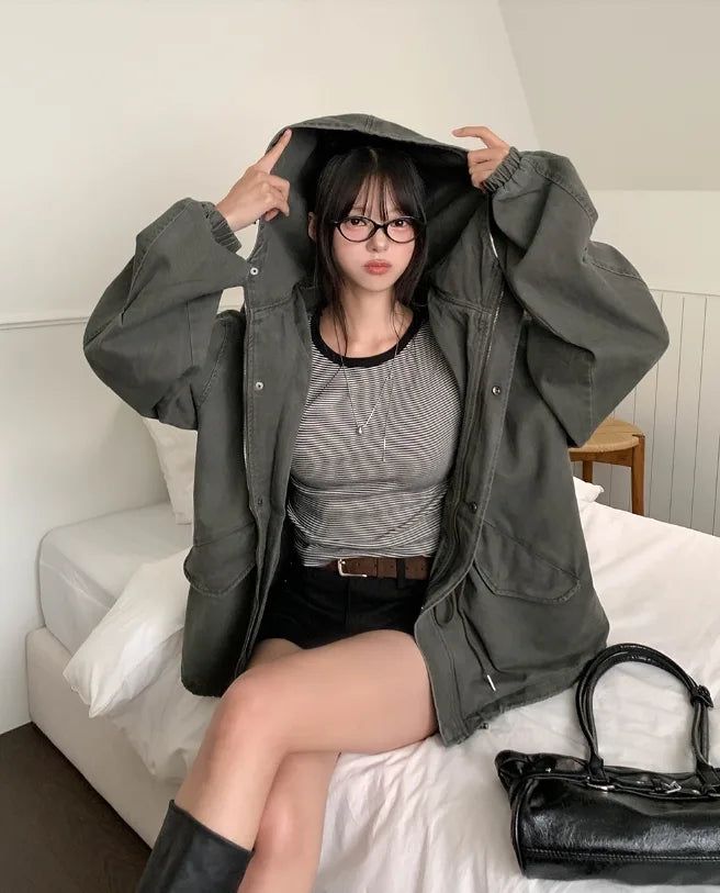Pint Washed Short Hooded Field Jacket