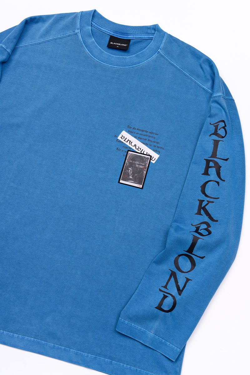 BBD Chaos Patch Pigment Long T-Shirt (Ocean Blue)