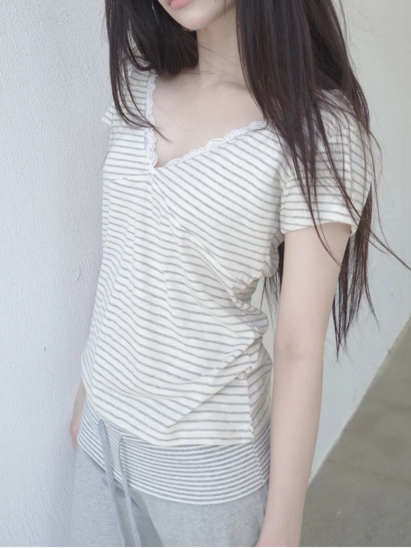 lace stripe tee