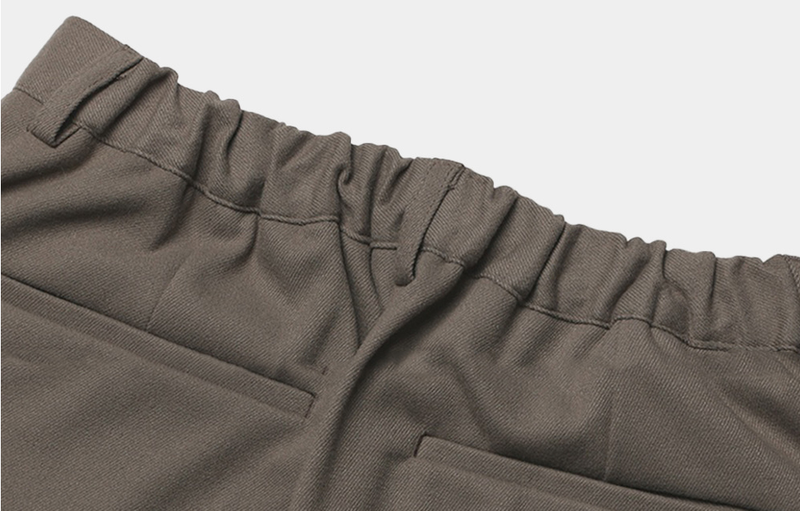 Yogis Deep Round Jaw Back Banding Wool Wide Slacks