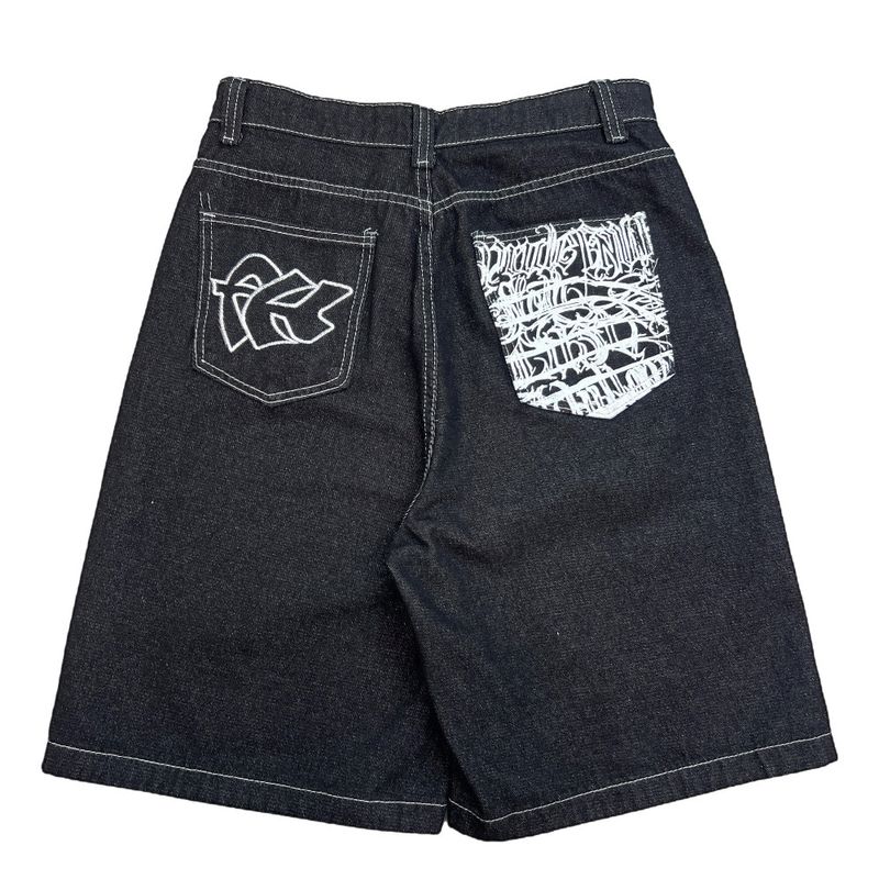  [🖤MD PICK] Backline Back Point Bermuda Denim Pants (Black)
