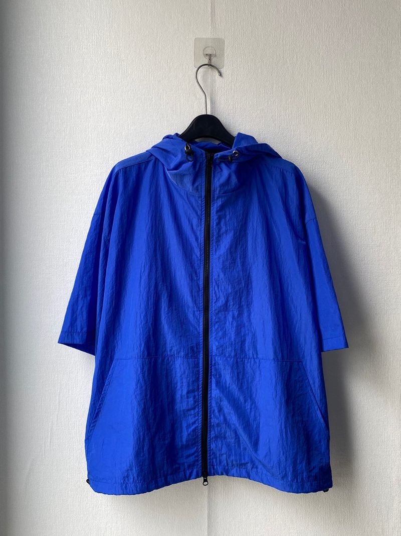 Two Way Nylon Short Sleeve Hooded Zip Up Jacket 3C