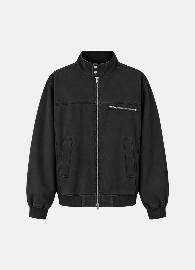 Pigment Washed Stand-Neck Blouson