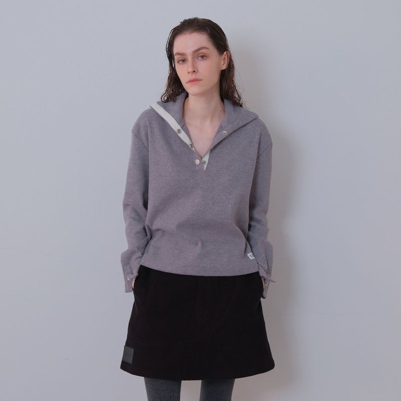 Black Corduroy Patch Mini-Skirt