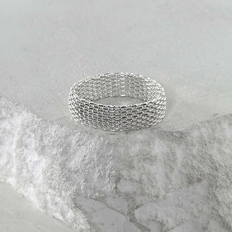 SV925-chain armor ring-silver