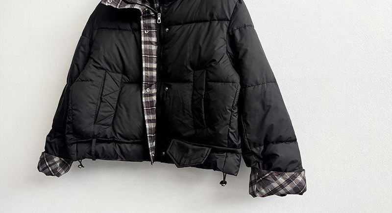 Pomi checkered lining padded jumper
