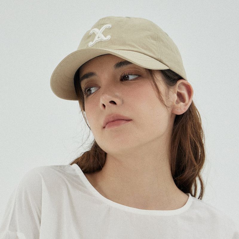 VA Curved Logo Nylon Ball Cap / Lightbeige