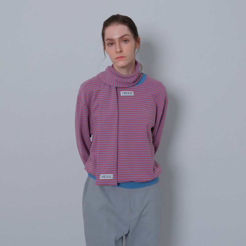Pink/Sky Blue Stripe Fleece MTM