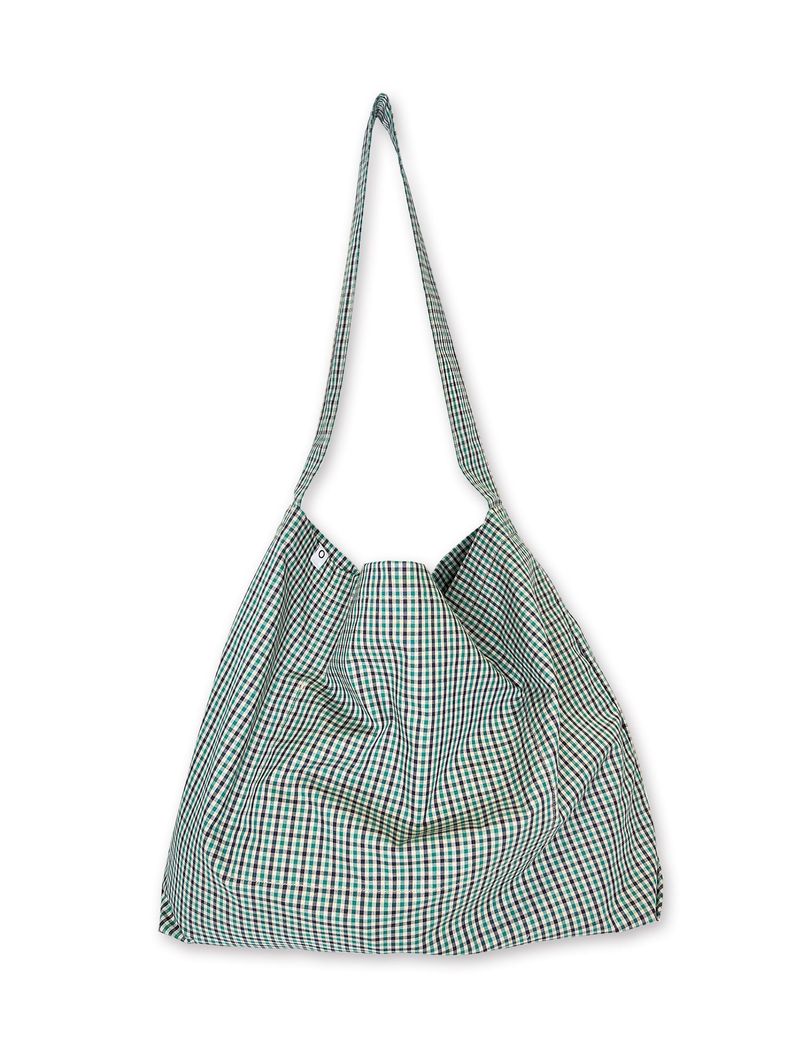 Reverse Logo Check Bag / Green
