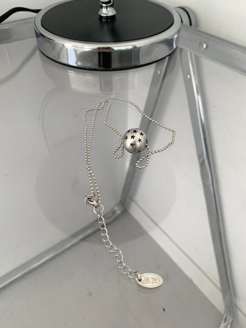 Star Stamping Ball Long Necklace