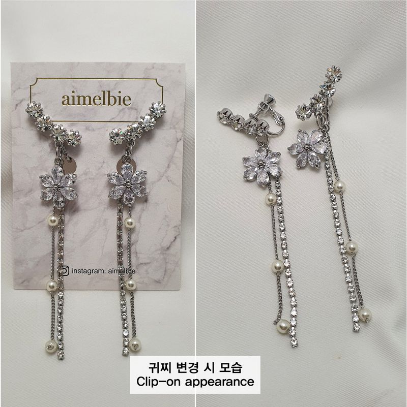 [IU Earring] Daisy Wing Earring - Longdrop (Silver color)