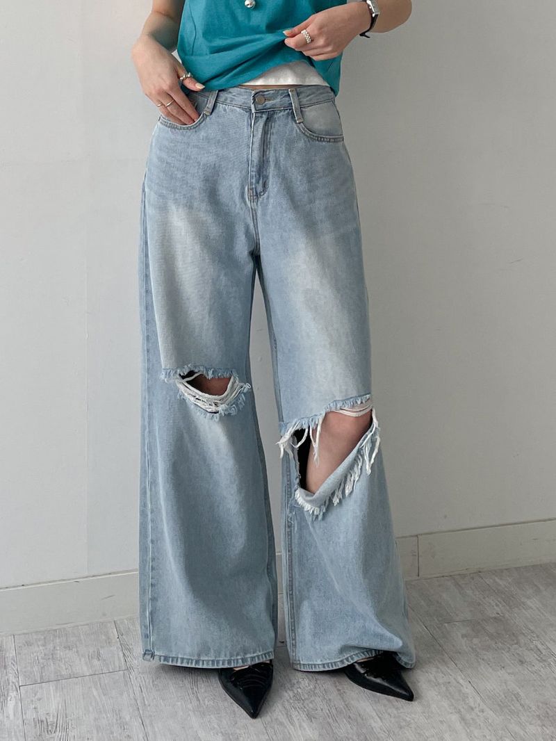INCHANT ME（インチャントミー）の「107 Damaged Wide Denim Pants（Pants）」