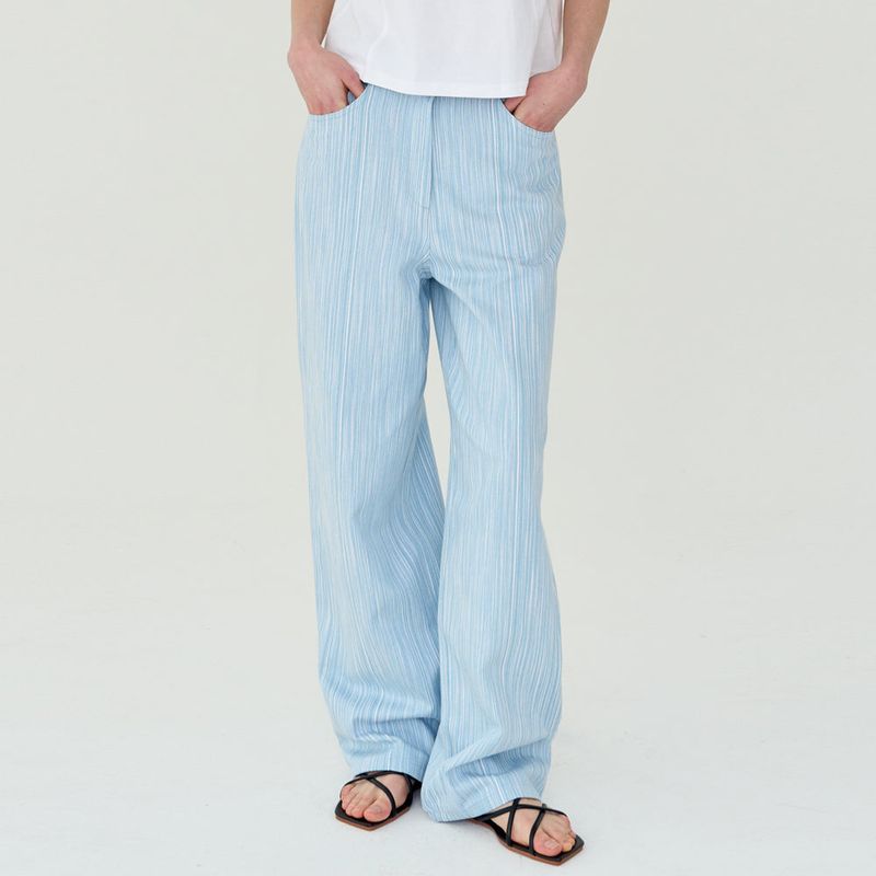 FREIHEIT（フライハイト）の「COTTON STRIPE WIDE PANTS (BLUE)（Pants）」