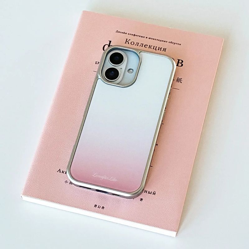 [MADE]candy gradient Standard Glass phonecase GREEN, PINK