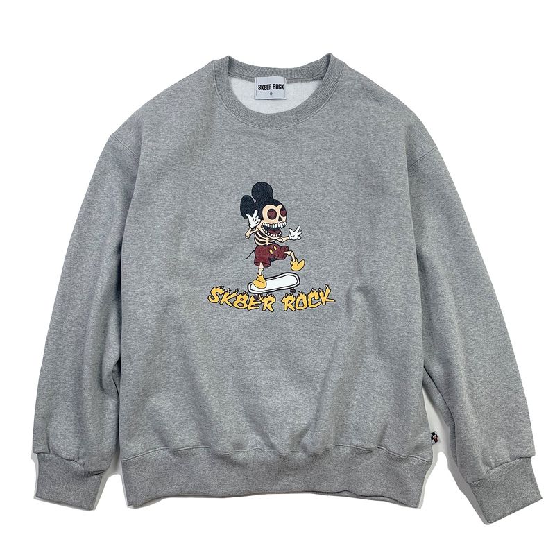 SK8ER ROCK（スケーターロック）の「SKELETON MOUSE SWEAT SHIRT GRAY（Tops）」