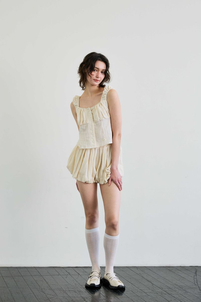 CUDDLY BALLOON SKIRT PANTS / BEIGE