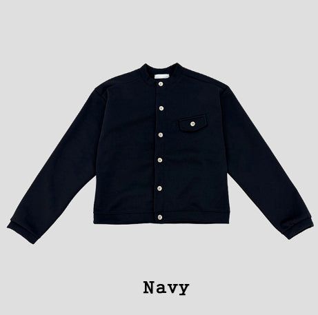 Move Line Shoulder Pocket Crop Cardigan