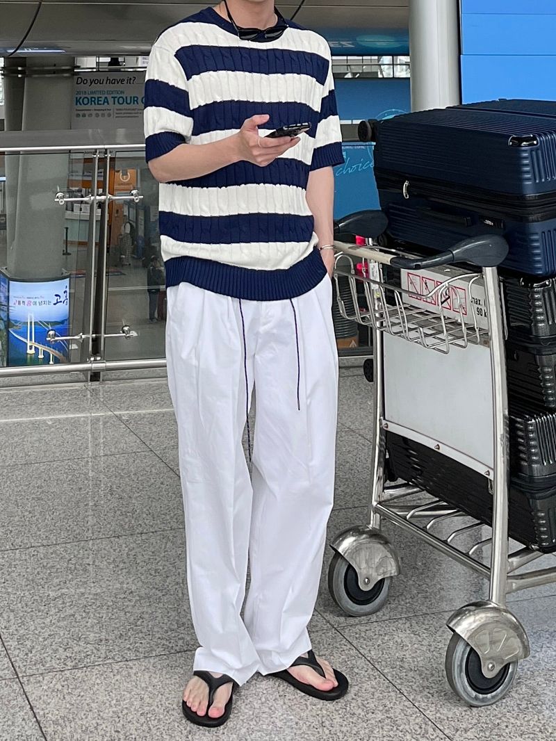 MR Cable Stirpe half knit