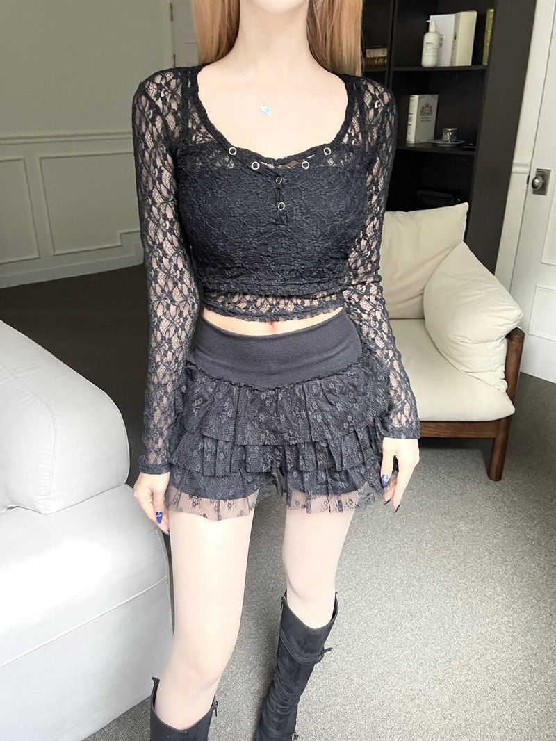Angel lace top set (3color)