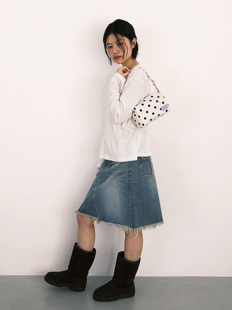 Rectangle bag (ivory dot)
