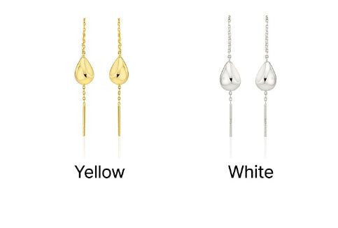 26SS★ Champagne Moon Dew Drop Silver Darling Earrings
