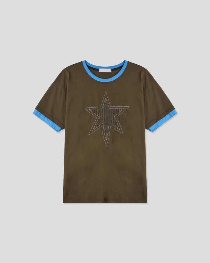 (UNISEX) Cutting Star Double Sleeve Tee
