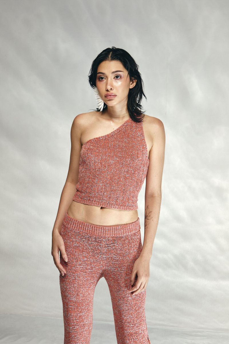 KNIT AND PROMISE One Shoulder Top