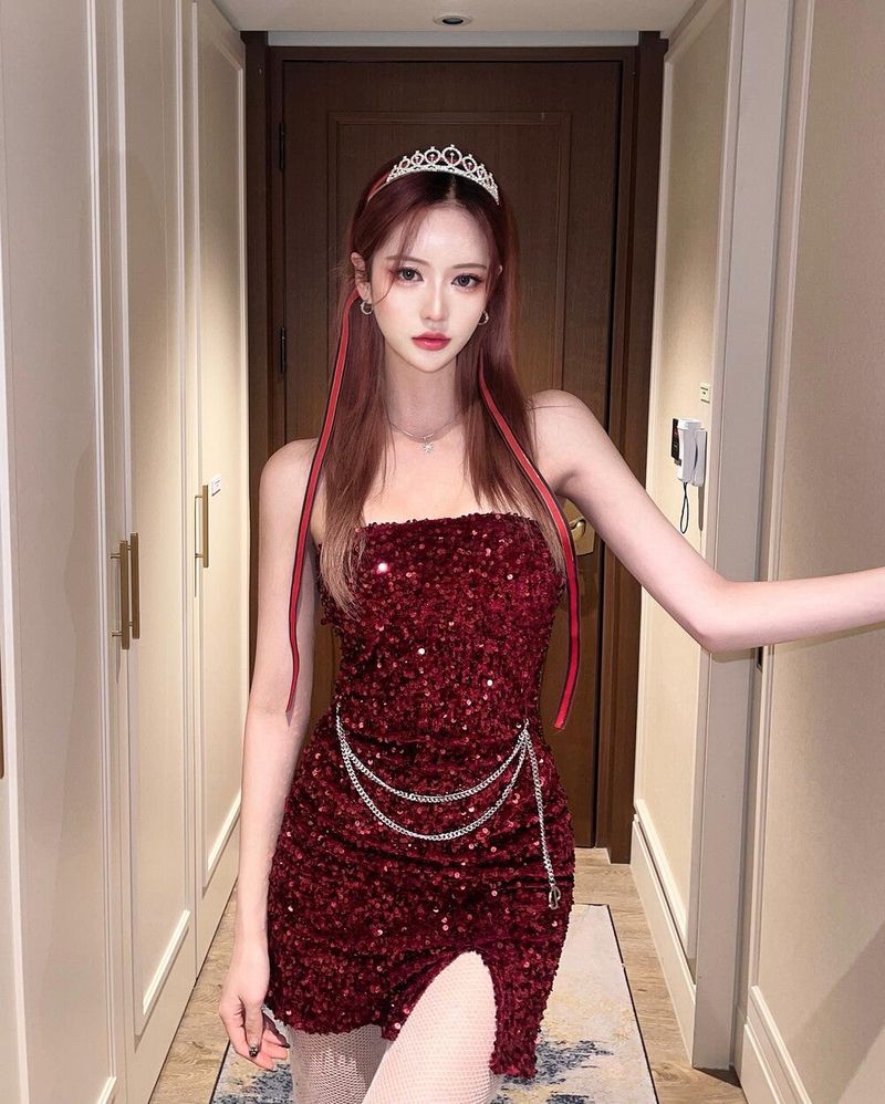 Seow（ソウ）の「720. Queen spangle chain dress (2color)（Dresses）」