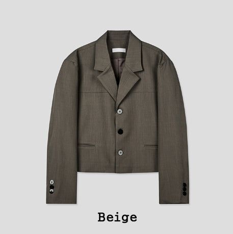 Ellier Three-Button Cropped Blazer