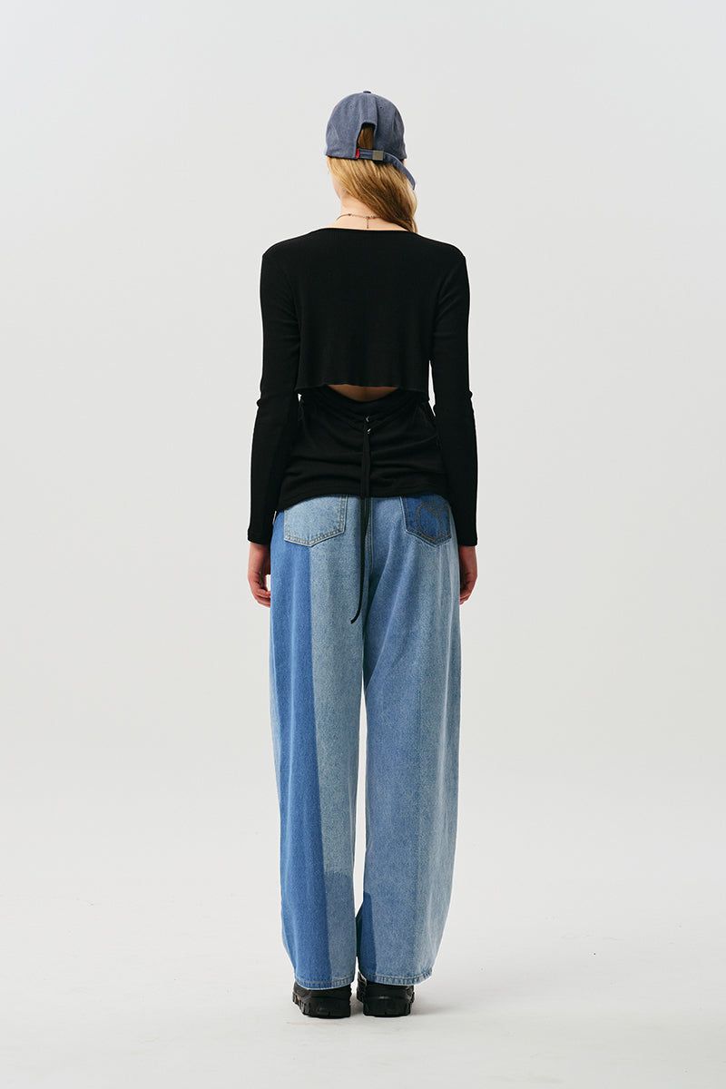 COLLECTION BACK OPEN LONG SLEEVES [BLACK]