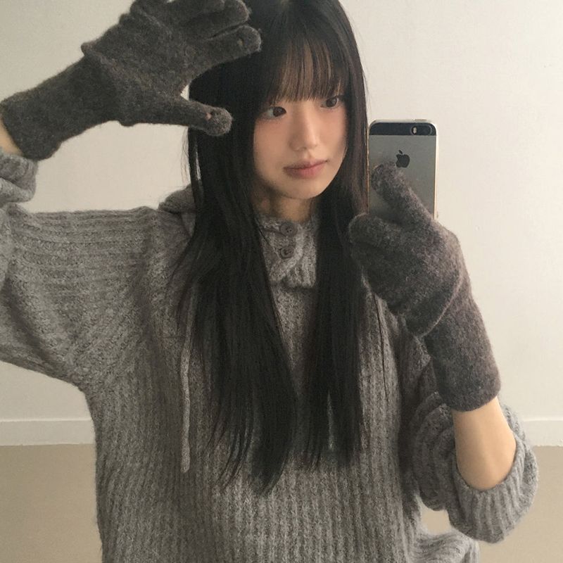 Beto Wool Loose Fit Round Knit Set