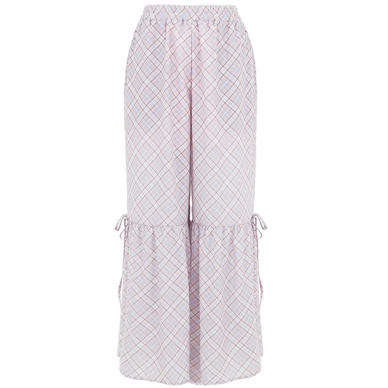 CHECK PANTS IN PINK