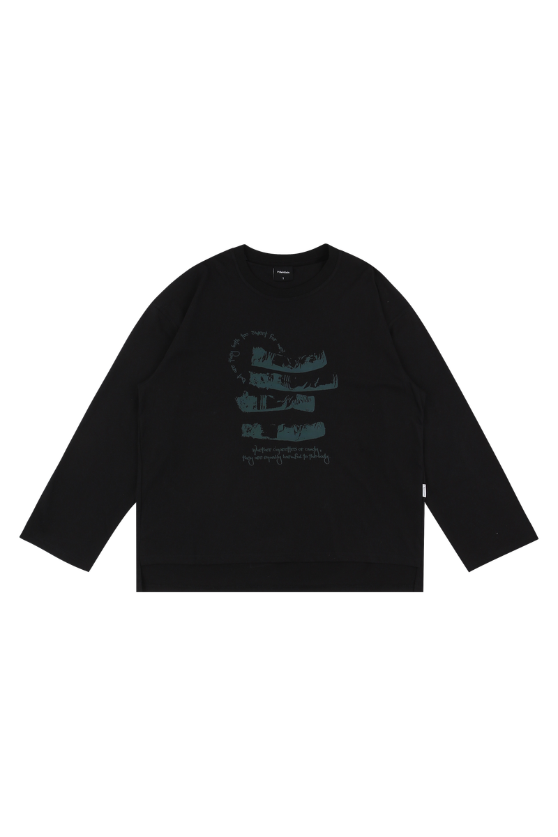 Black cigarette long sleeve t-shirts