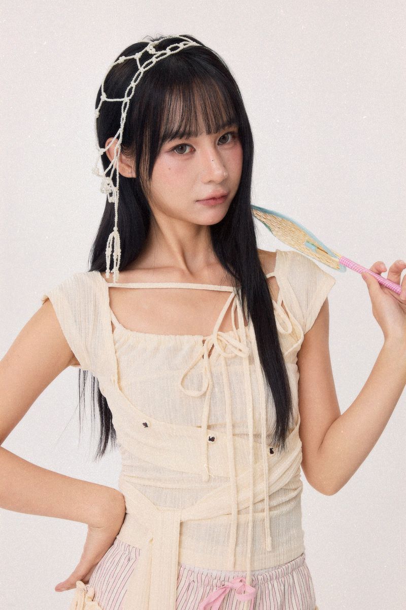 Dear Days Asymmetrical Knit Top (Cream)