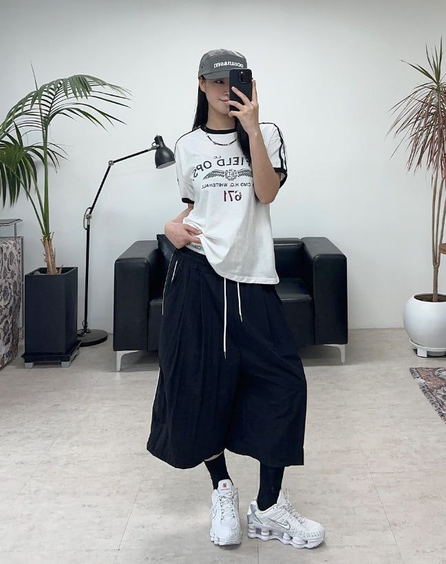 Tian Nylon Track Bermuda Pants