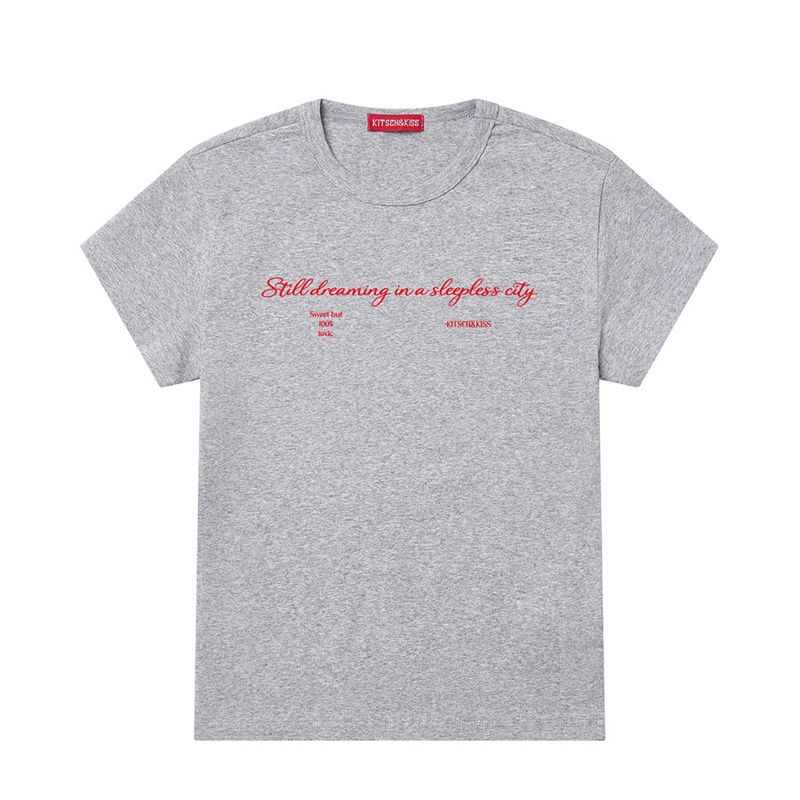 kitsch&kiss（キッチアンドキス）の「RED SPELL SLIM STRETCH T-SHIRT (SSSKNK-105)（Tops）」