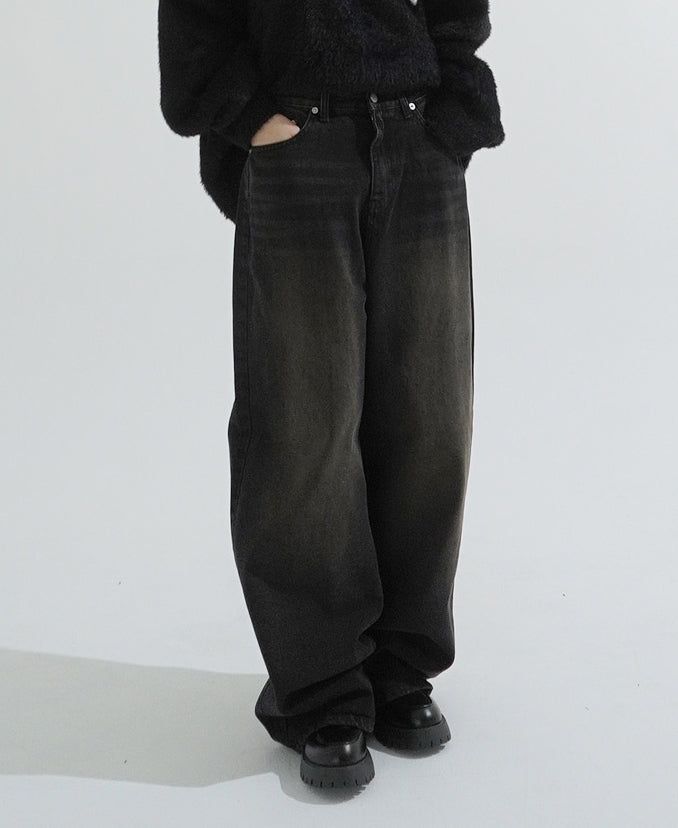 Maison washing wide denim pants
