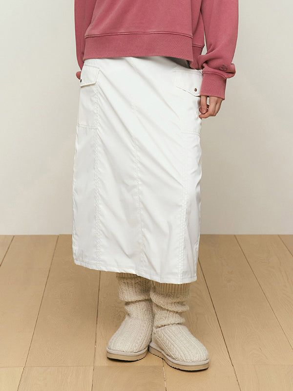 KIRSH（キルシー）の「COLLECTION SOFT VELVET WOVEN LONG SKIRT [WHITE]（Skirts）」