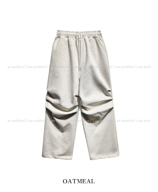 Fit double knee wide cotton training pants