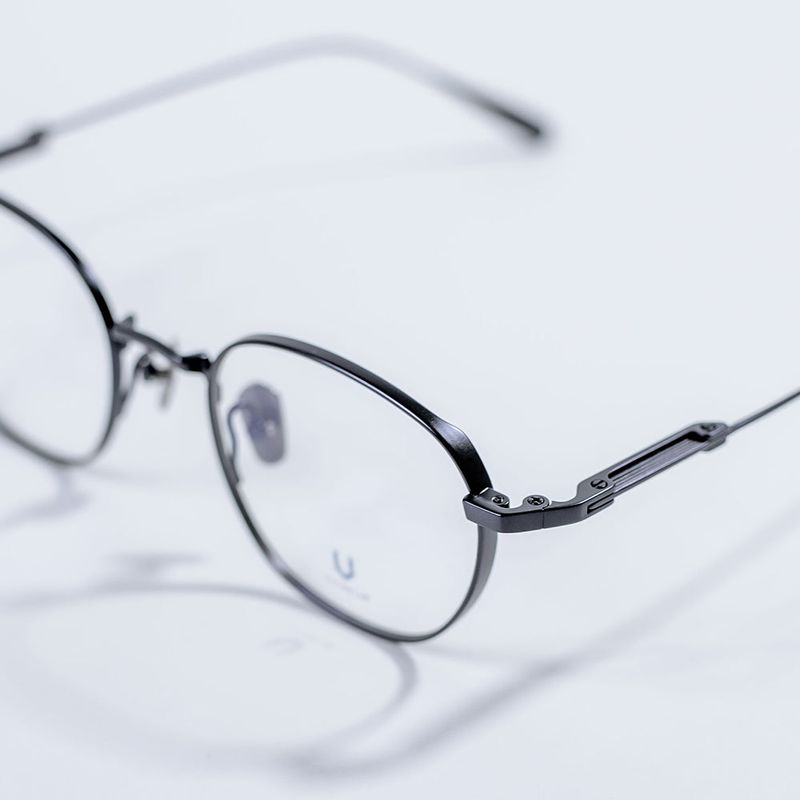 Knouun Round titanium glasses CODE. 102. B Navy