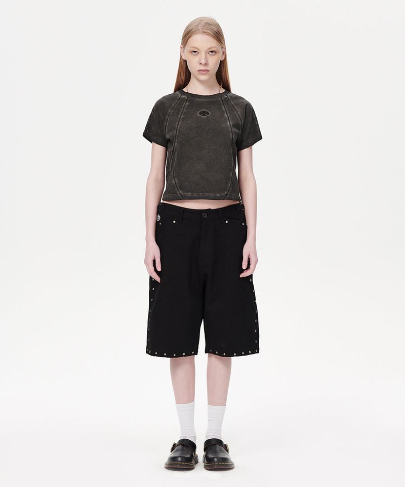 CURVED SEAM CROP TEE