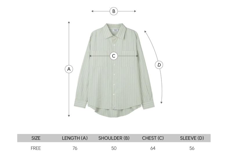 TWO POCKET STRIPE SHIRT (MINT)