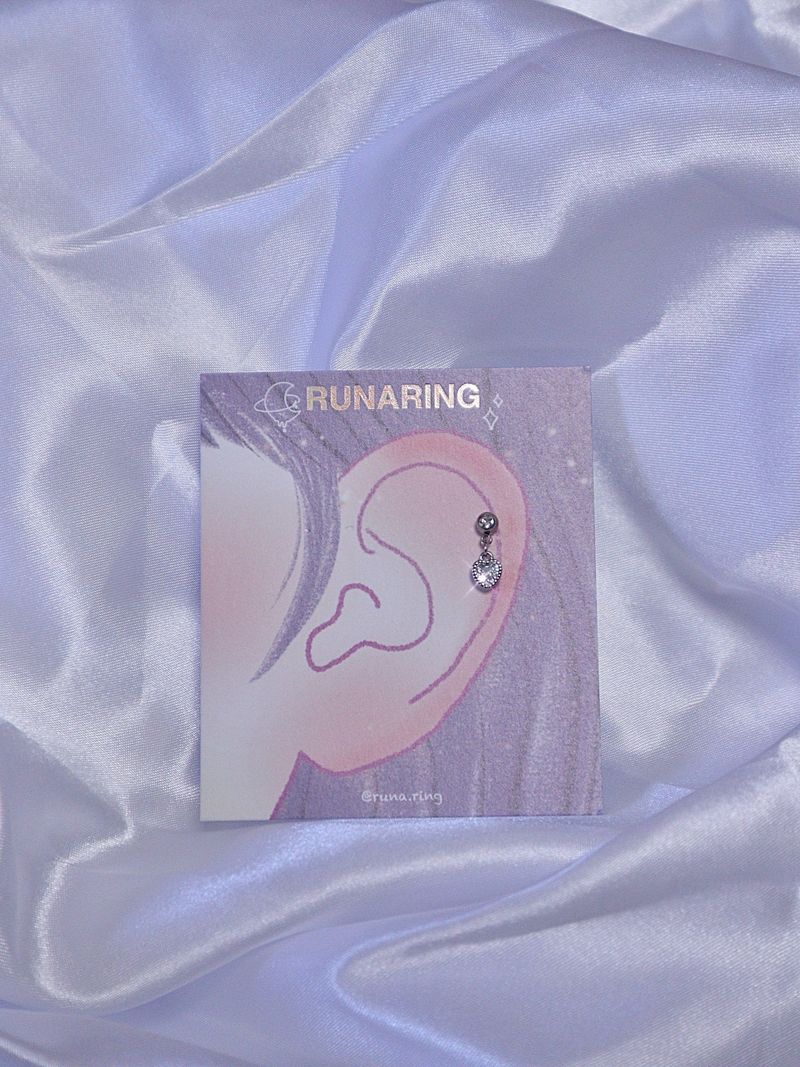 All surgical steel heart cubic piercing