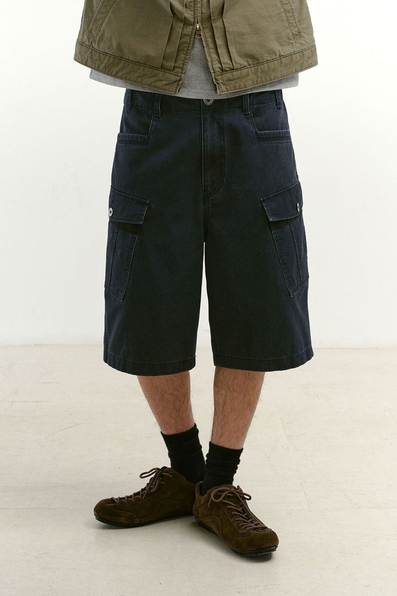 Monkey Pockets Cargo Shorts (Washed Navy)