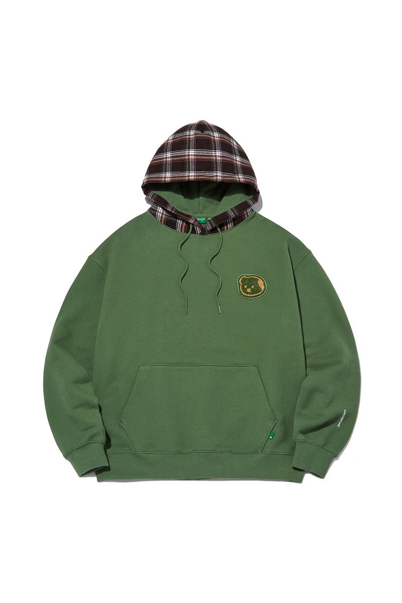 T.D BEAR Wappen Hoodie_Olive