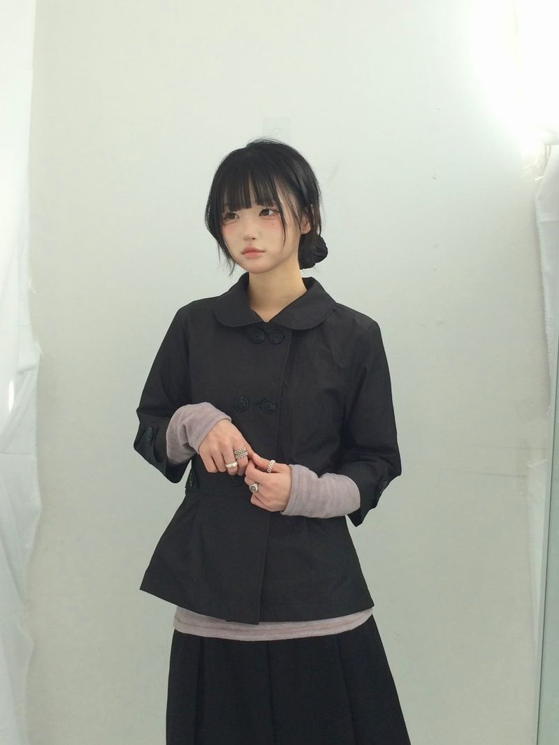 Semi-A-Line Double Button Jacket