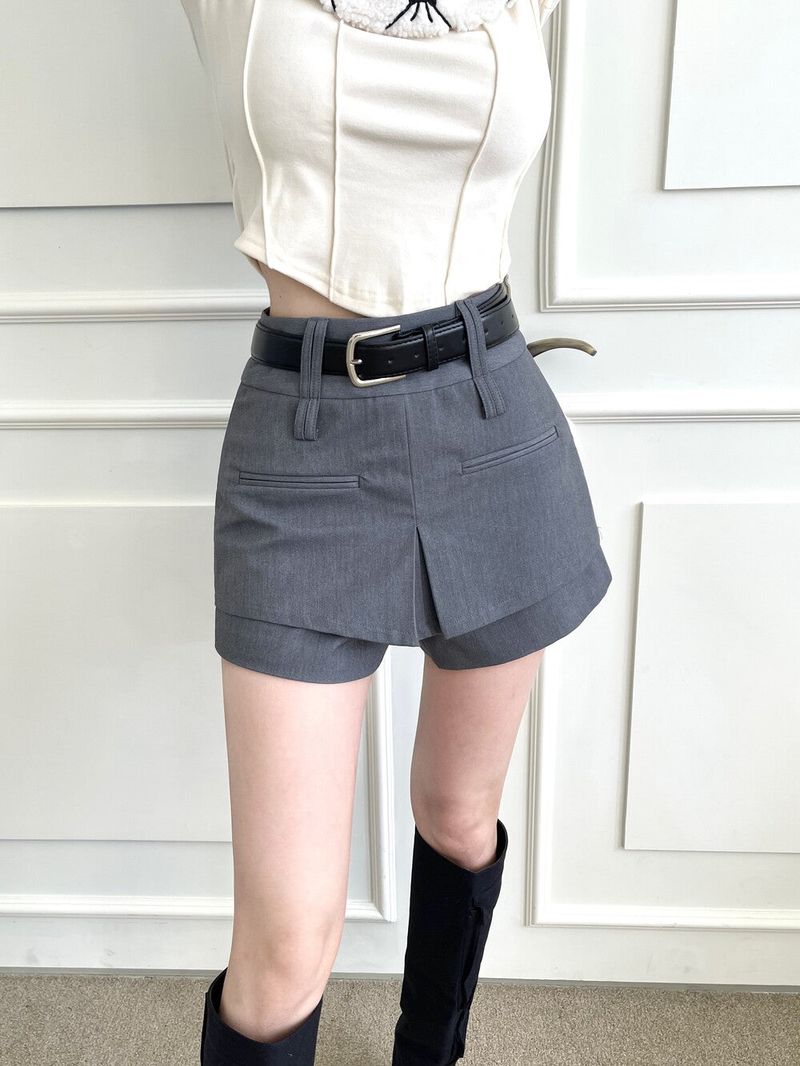 1111. Wrap slit belt mini sk (2color)