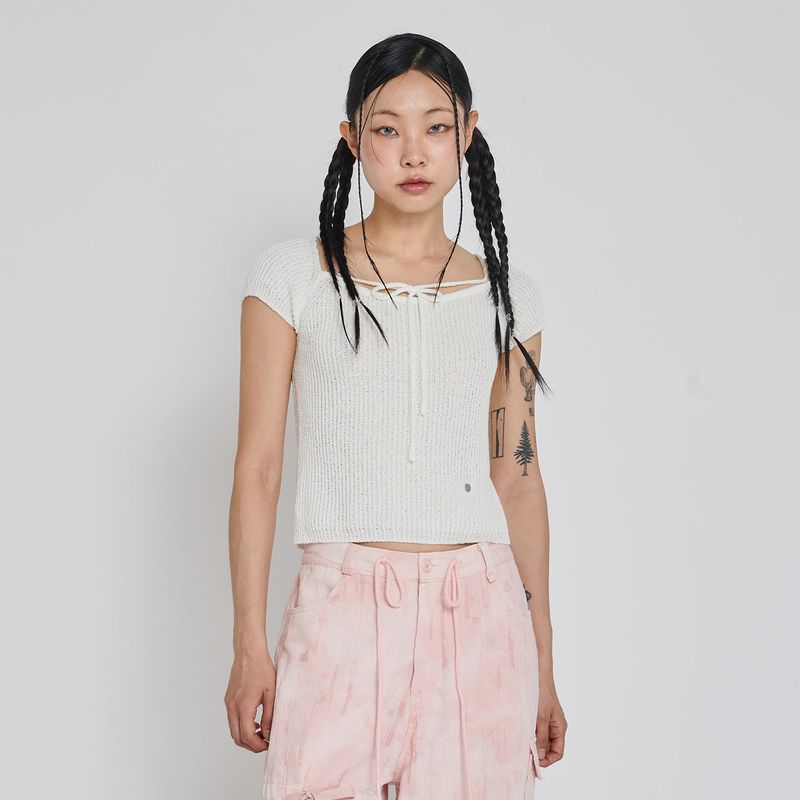 UNUSUALNORMAL（アンユージュアルノーマル）の「RUPIN 2WAY KNIT TOP _IVORY（Tops）」