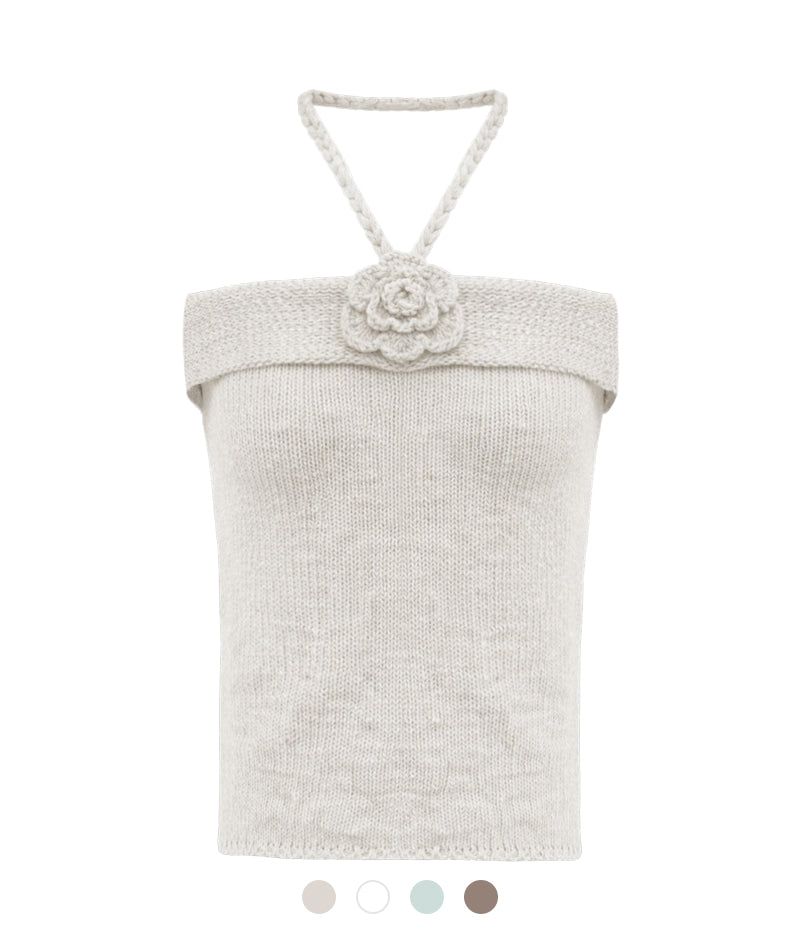 Rove Flower Halter Knit Top